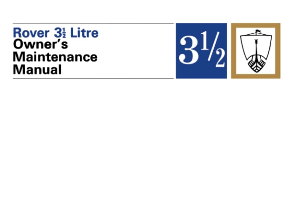 Rover 3.5 Litre Owners Maintenance Manual cover image