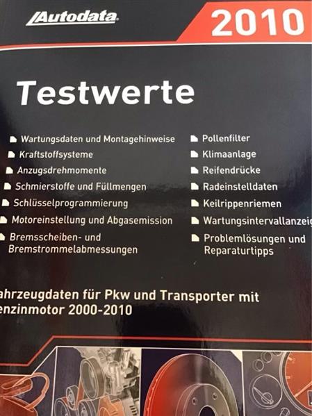 Autodata Testwerte 2010 - Für Benzin PkW und Transporter von 2000-2010